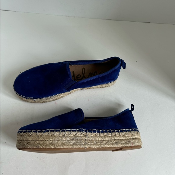 Sam Edelman Blue Carrin Suede Leather platform espadrilles. Size 6.5 - Picture 4 of 11